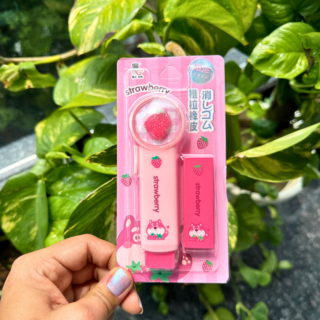 Pink Strawberry Fancy Kawai Eraser