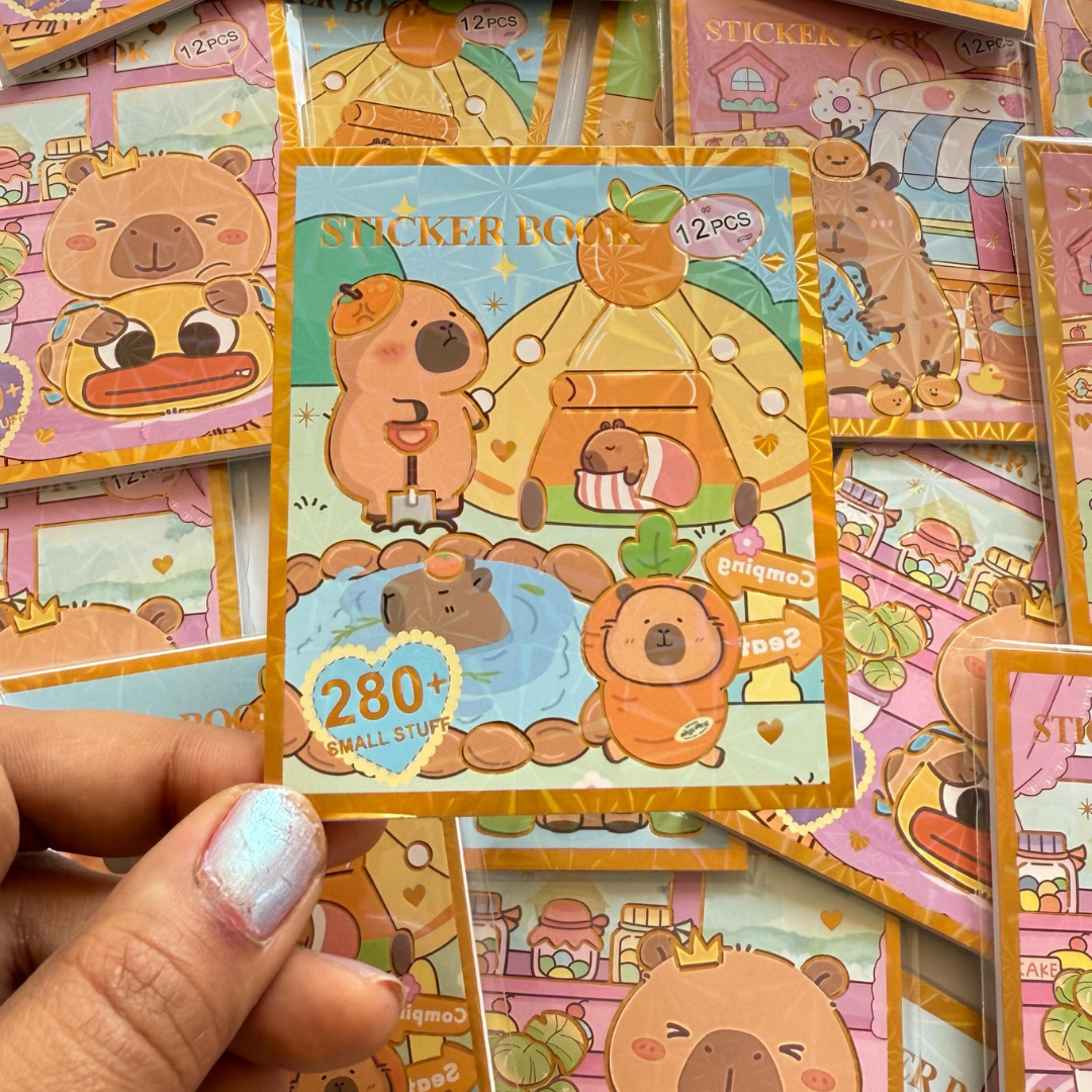 Cute Capibara Sticker Book with 280 Stickers
