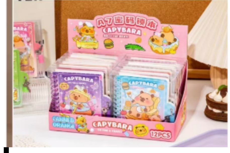 Cute capybara Notebooks with Lock & Key