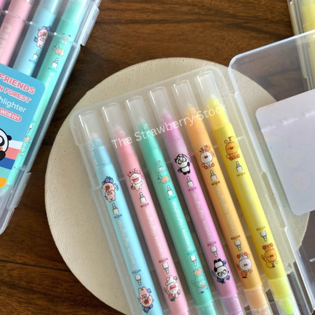 Pastel Cartoon Forest Erasable Highlighters