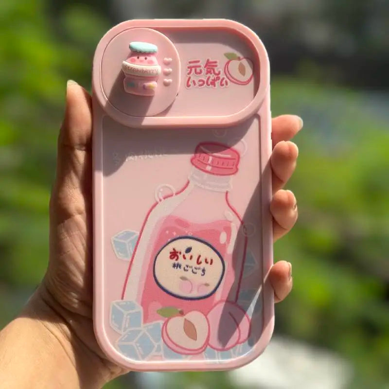 Peach Fizz Camera Slider Case – Kawaii Ice Edition