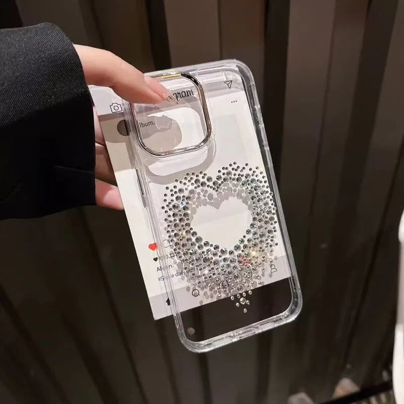 Frosted Crystal Heart iPhone Case