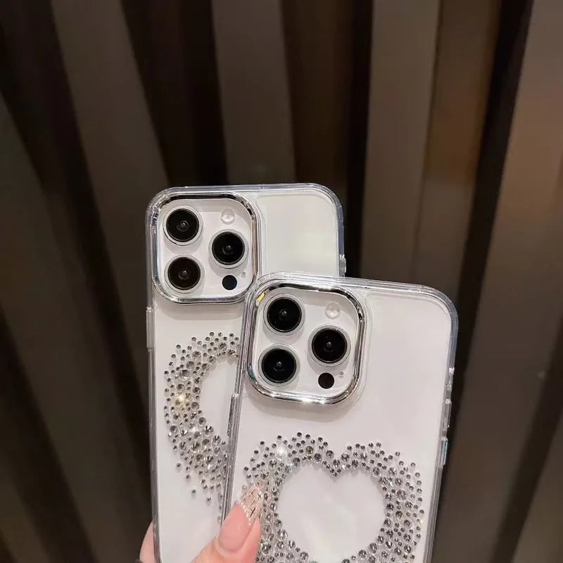 Frosted Crystal Heart iPhone Case