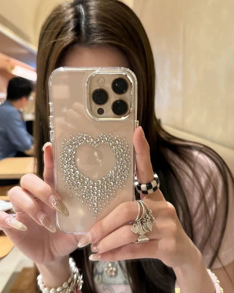 Frosted Crystal Heart iPhone Case