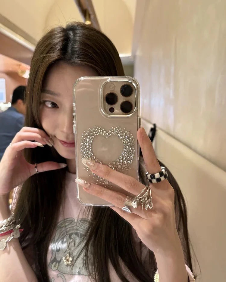 Frosted Crystal Heart iPhone Case