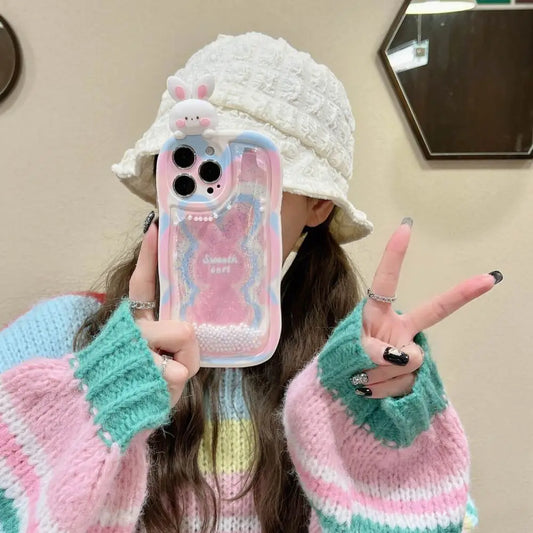 Glitter Bunny Pink iPhone Case