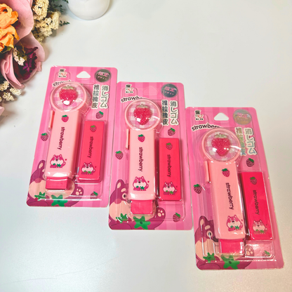 Pink Strawberry Fancy Kawai Eraser