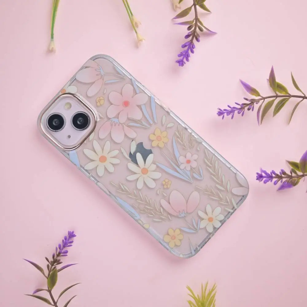 Crystal Chrome Floral Clear Case