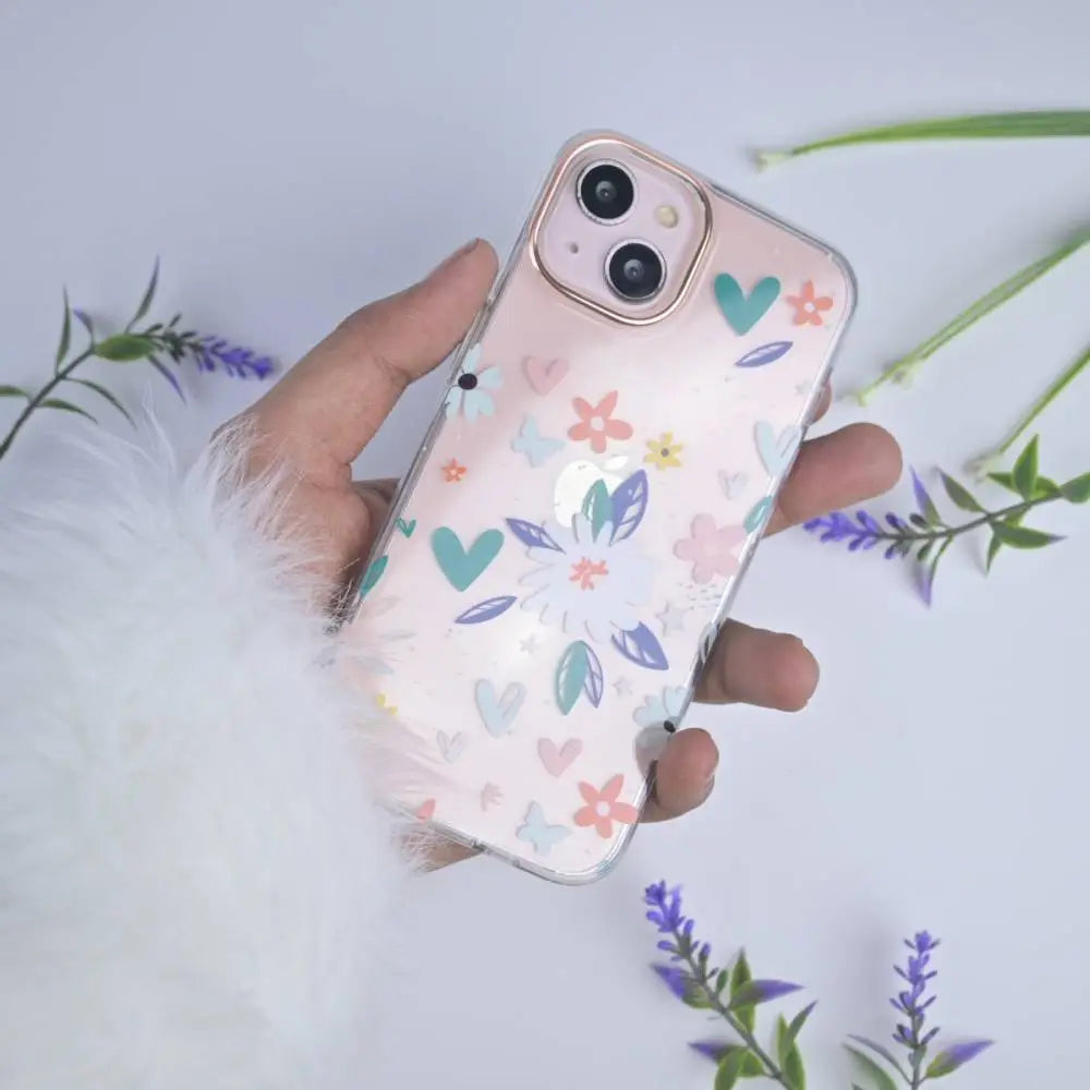 Crystal Chrome Floral Clear Case