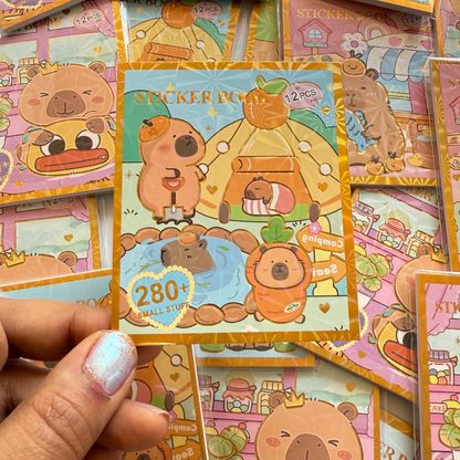 Cute Capibara Sticker Book with 280 Stickers