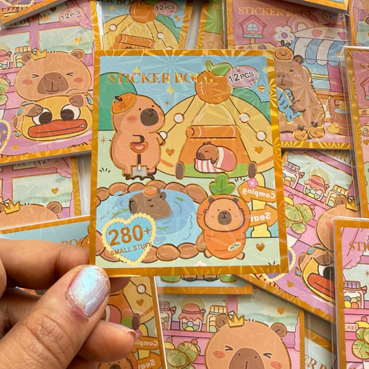 Cute Capibara Sticker Book with 280 Stickers