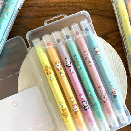 Pastel Cartoon Forest Erasable Highlighters
