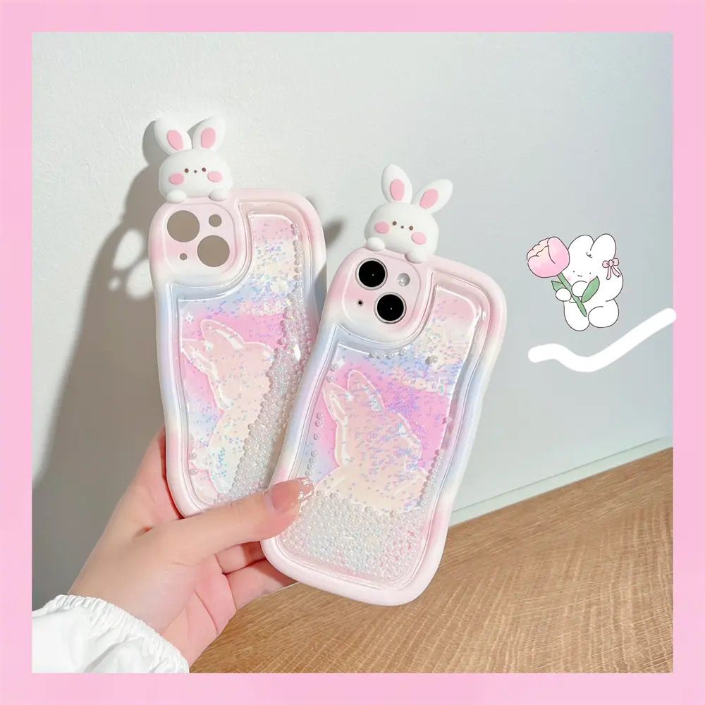 Falling Kitty Glitter iPhone Case
