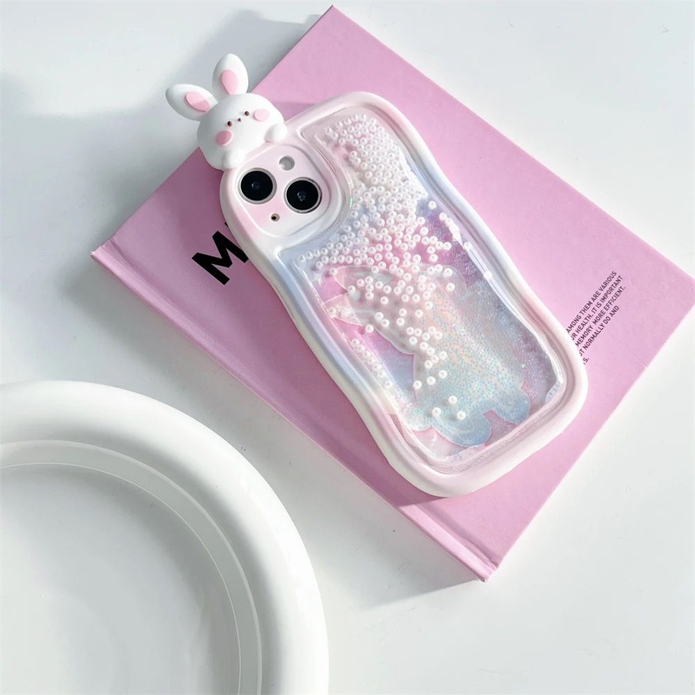 Falling Kitty Glitter iPhone Case