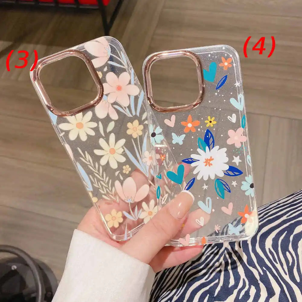 Crystal Chrome Floral Clear Case