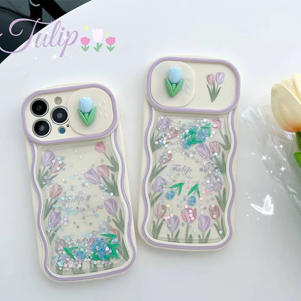 Falling Glitter Floral iPhone Case