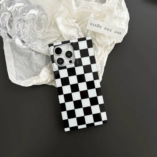 3D Black & White Square iPhone Case