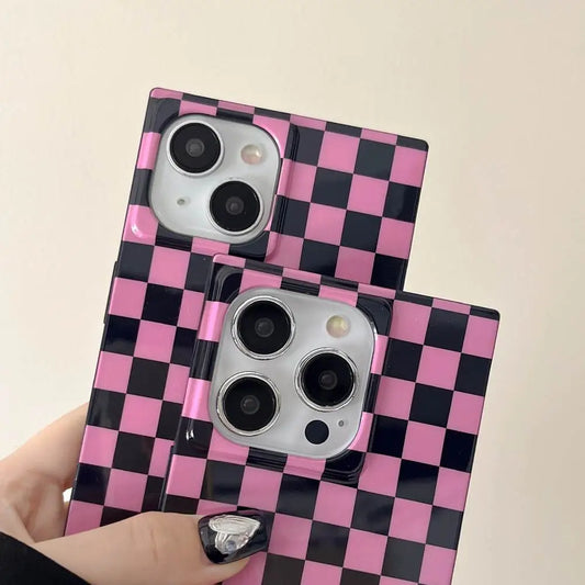 3D Pink & Black Square iPhone Case