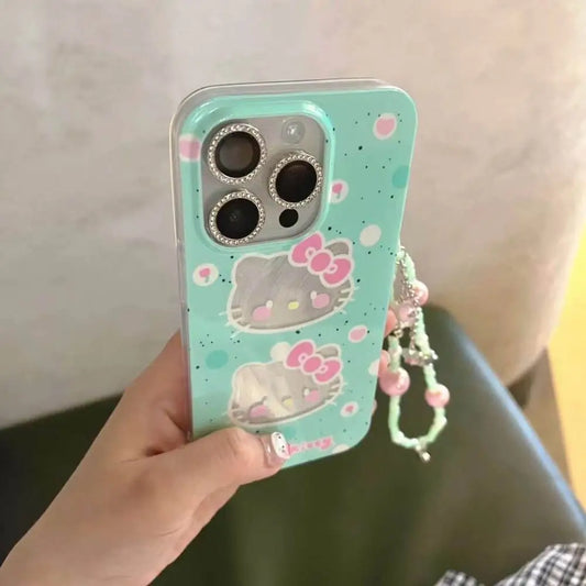 Hello Kitty Pastel Green Beaded Case