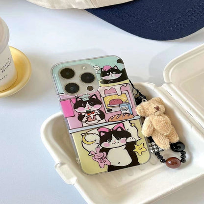 Bakery Cat & Teddy Charm iPhone Case