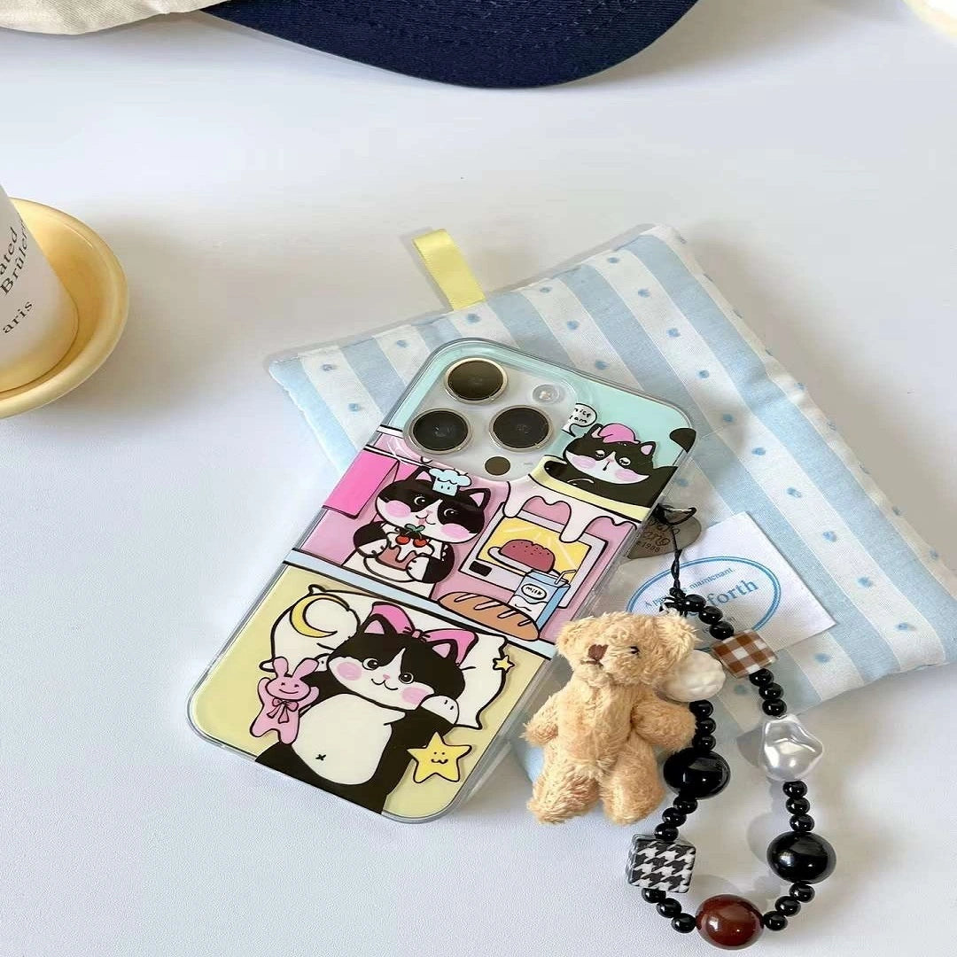 Bakery Cat & Teddy Charm iPhone Case