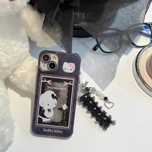 Gothic Kitty Ribbon Charm Case