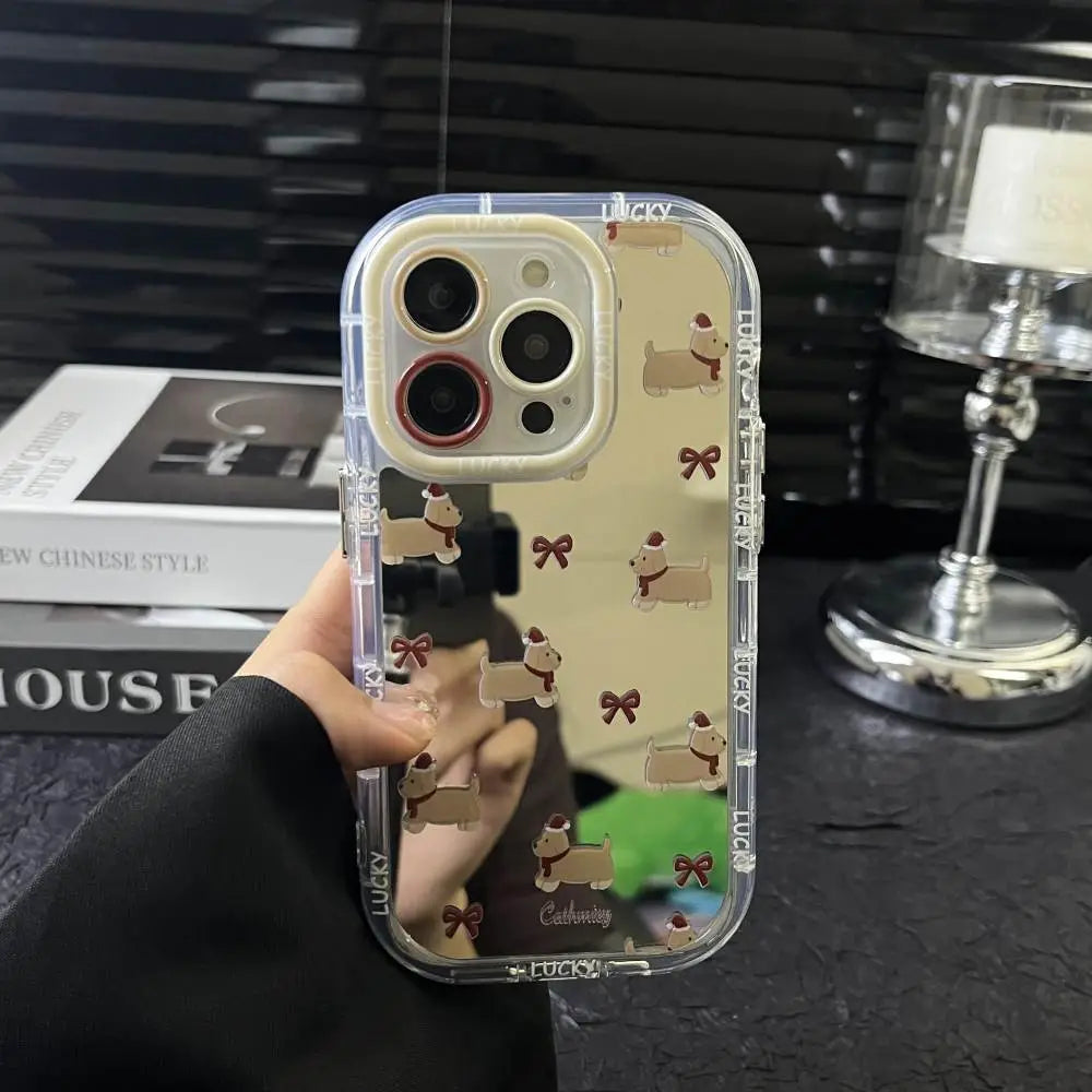 Christmas Dog Mirror Case