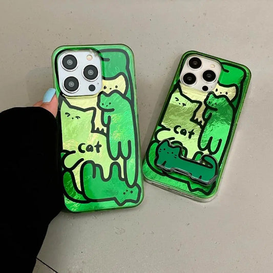 Graffiti Cat Stand iPhone Case