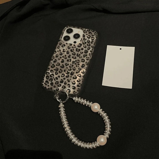 Leopard Luxe iPhone Case with Pendant