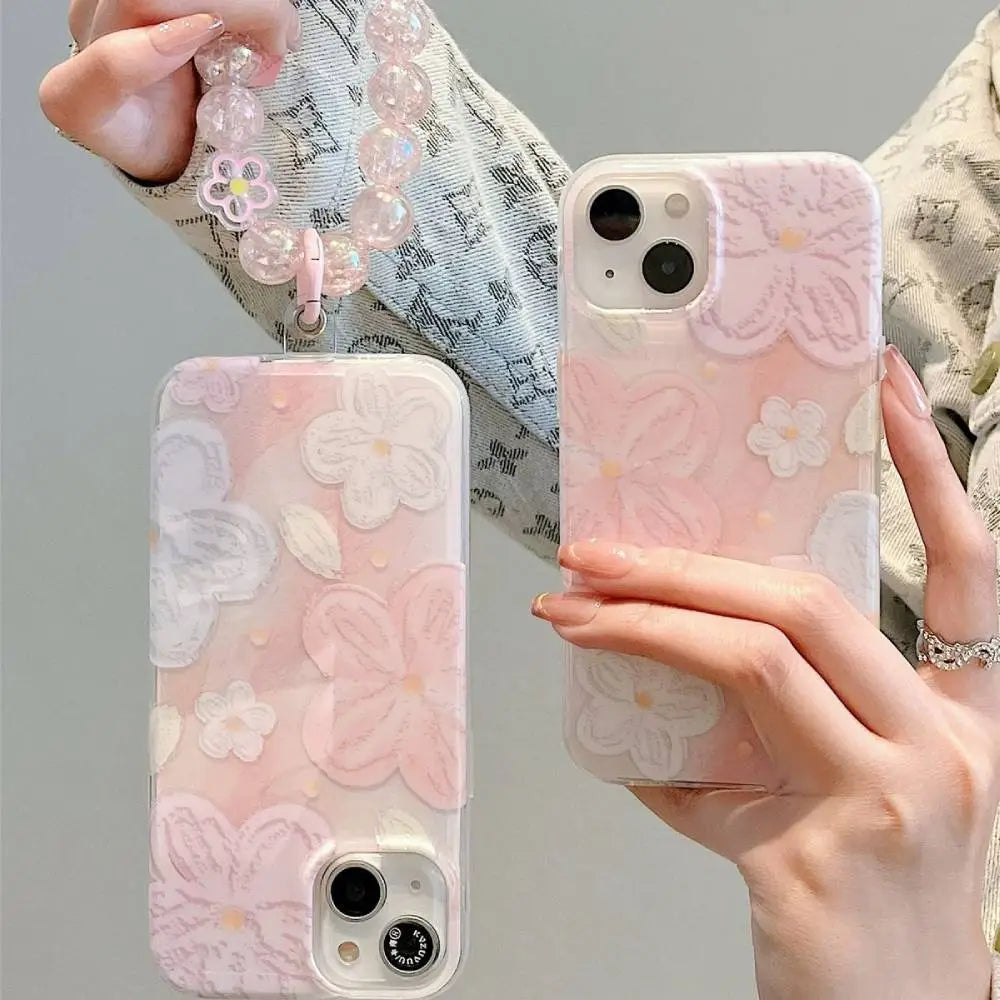 Floral Beaded Strap iPhone Cover