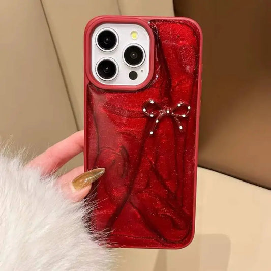 Luxury Sparkle Ruby Bow Case