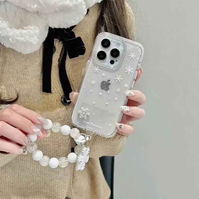 Snowflake Sparkle iPhone Case with Charm