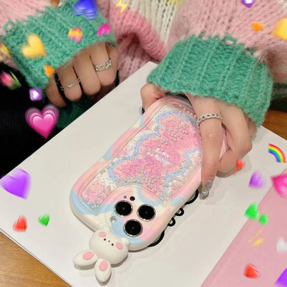 Glitter Bunny Pink iPhone Case