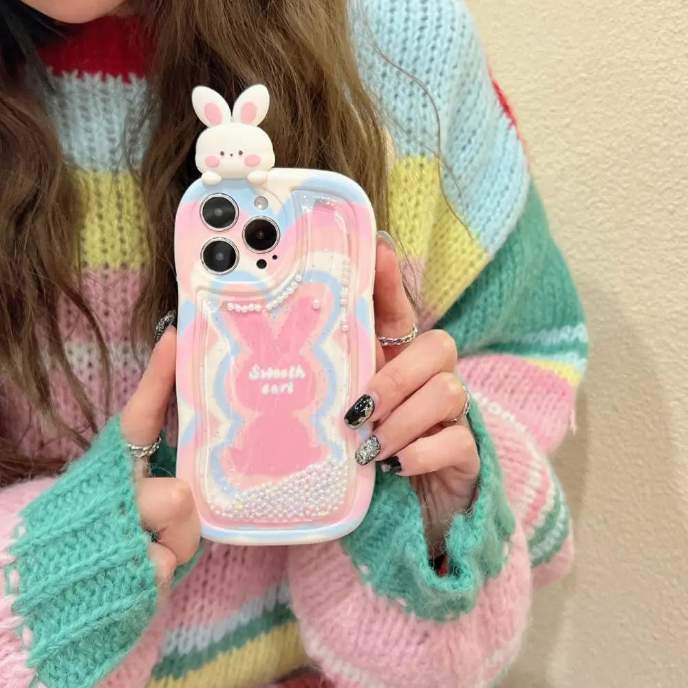 Glitter Bunny Pink iPhone Case